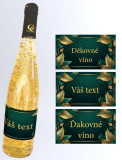 0,75 L Gold Cuvee - Biele so zlatom - zelená etiketa s lístkami 0,75 L Gold Cuvee - Biele so zlatom - zelená etiketa s lístkami