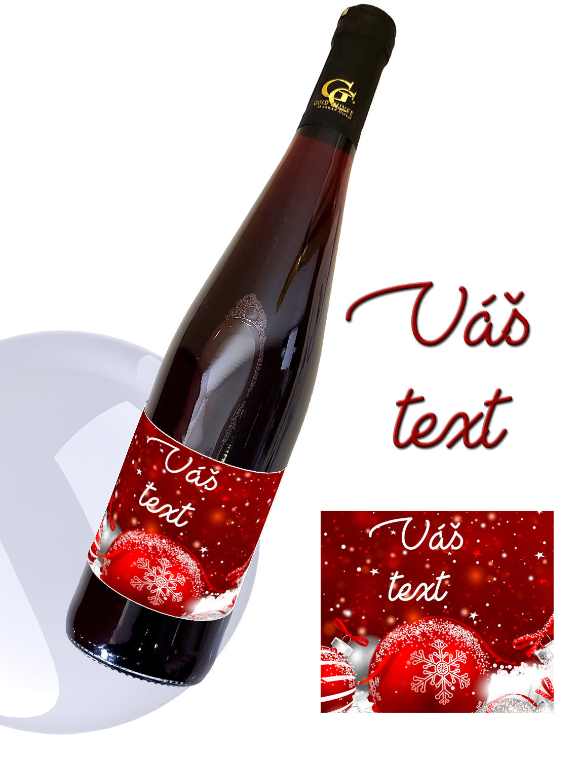 0,75 L Gold Cuvee červené Vianočná etiketa s Vašim textom