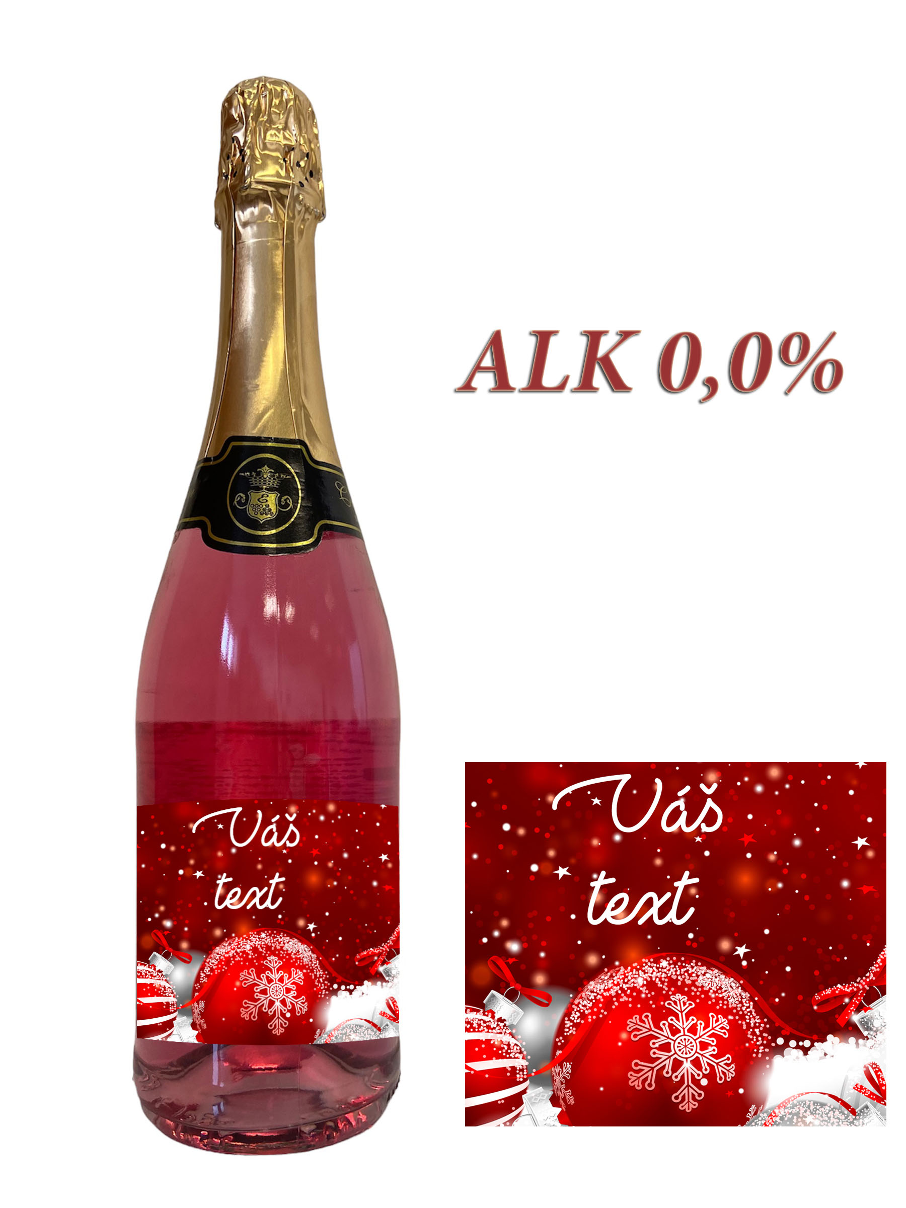 Vianočný nealko ružový šumivý drink