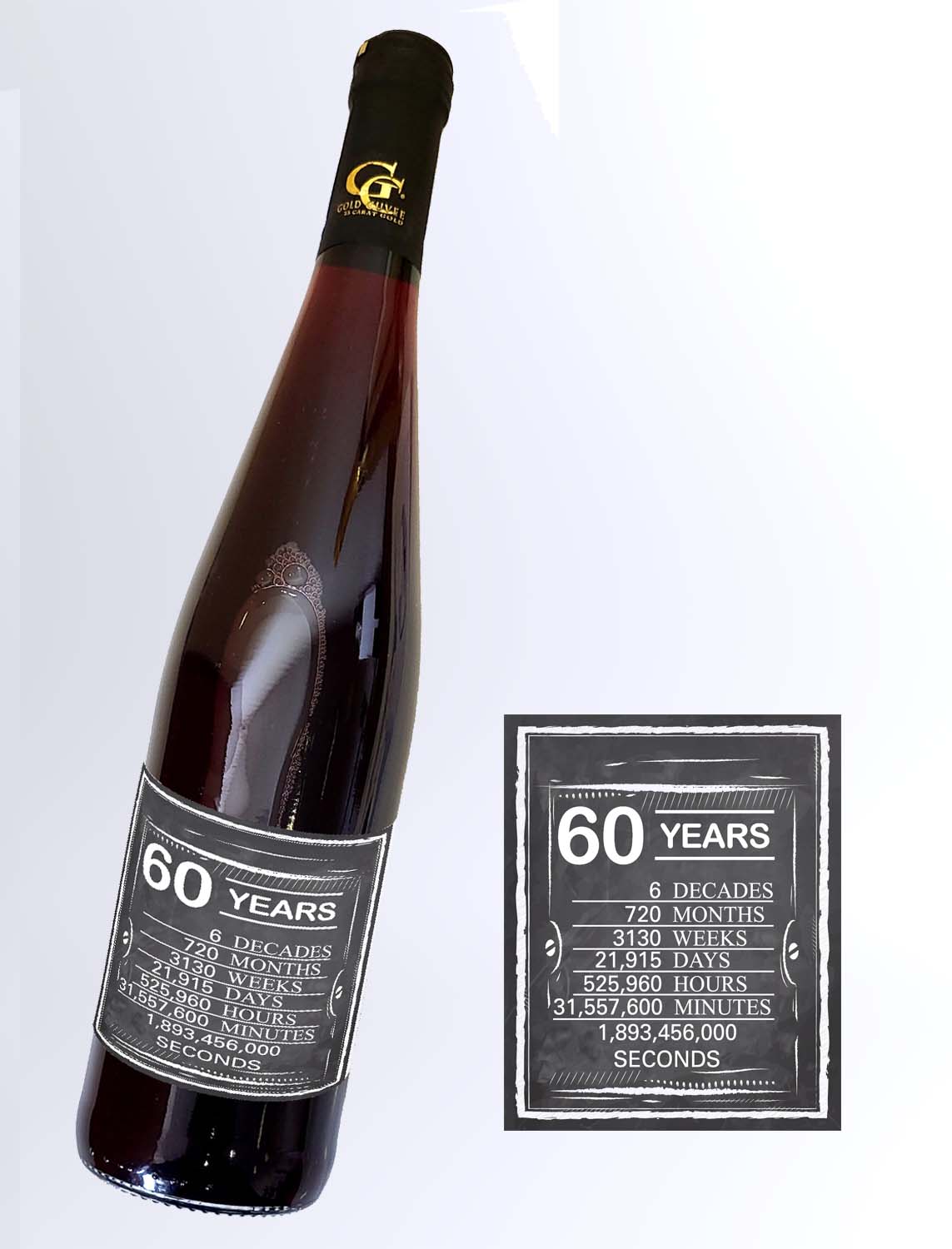 0,75 L Darčekové víno Červené narodeniny 60