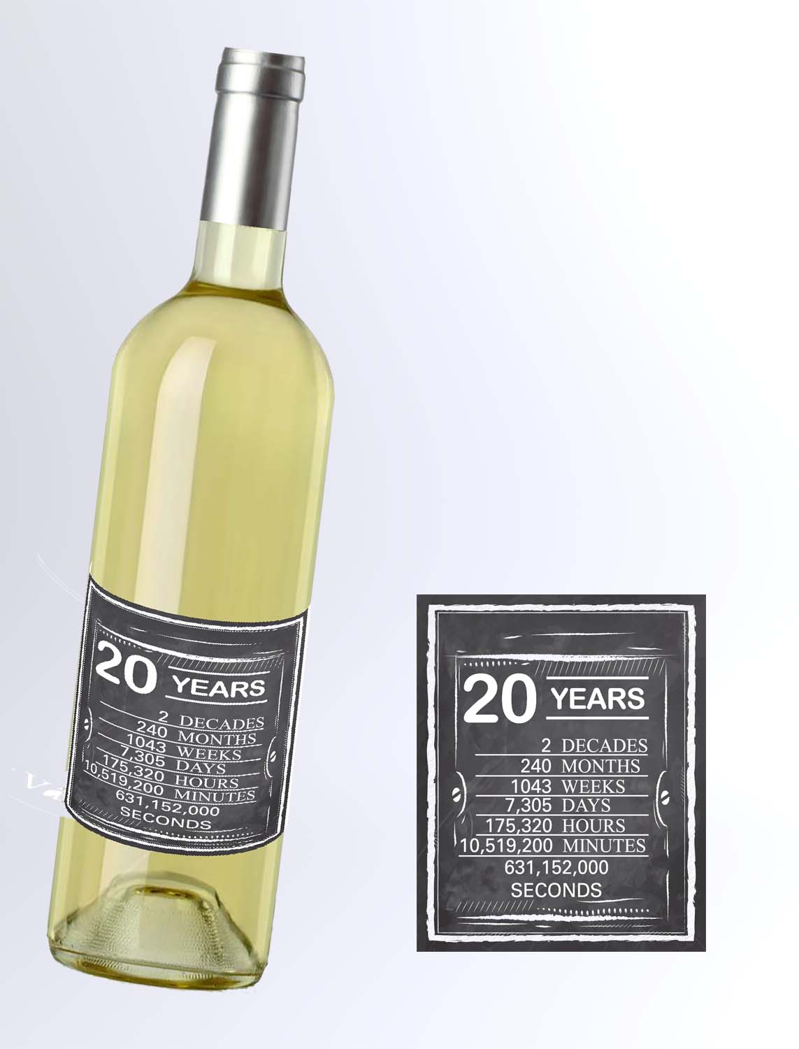 0,75 L Darčekové víno Biele narodeniny 20