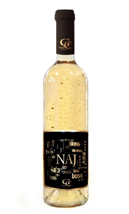 0,75 L Gold Cuvee - Biele so zlatými lupenmi 23 karát Najlepší šéf