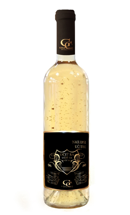 0,75 L Gold Cuvee - Biele so zlatými lupenmi 23 karát Najlepší učiteľ