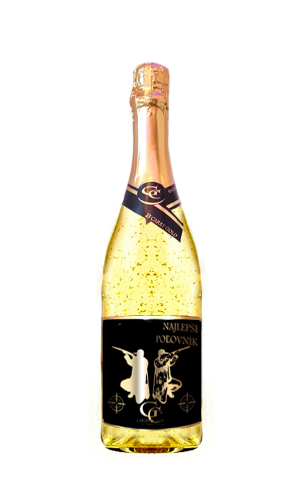 0,75 L Gold Cuvee šumivé so zlatom Najlepší poľovník