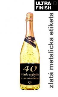 40 rokov Gold Cuvee šumivé so zlatom metalická