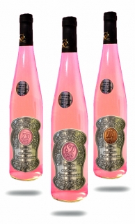 00,18,20,25,30,35,40,45,50,55,60,65,70,80  Darčekové víno ružové-kovová etiketa 