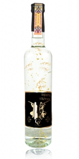Darčeková fľaša - vodka (borovička) so zlatom najlepší poľovník