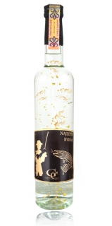Darčeková fľaša - vodka (borovička) so zlatom najlepší rybár