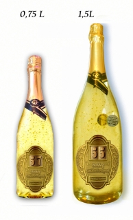 Ajándék palack - (0-99) év Arany habzóbor - Születésnap fémes címke